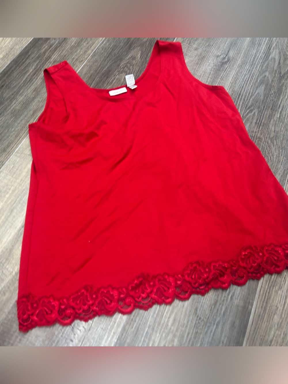 Chico's Red Lace-Trim Tank